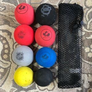4/$20  8 Foam Mini NHL Hockey Balls. For Knee or Floor Hockey.